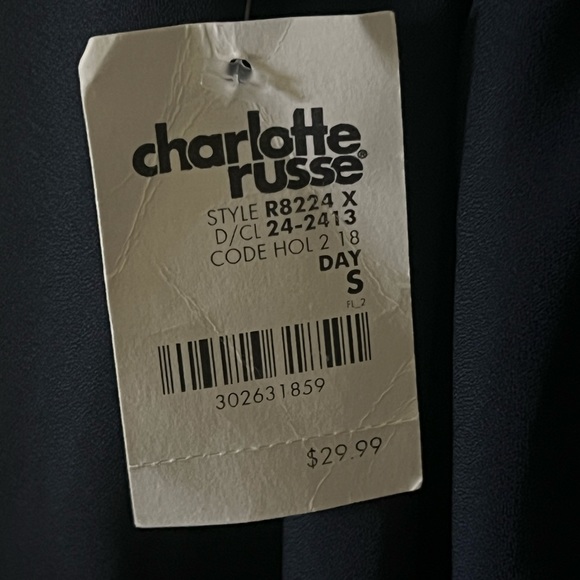 Charlotte Russe Navy Long Sleeve Dress - Picture 3 of 3